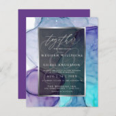 Atemberaubendes Violet Aqua Liquid Abstrakt Tinte (Vorne/Hinten)