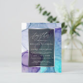 Atemberaubendes Violet Aqua Liquid Abstrakt Tinte (Stehend Vorderseite)