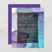 Atemberaubendes Violet Aqua Liquid Abstrakt Tinte (Vorne/Hinten)