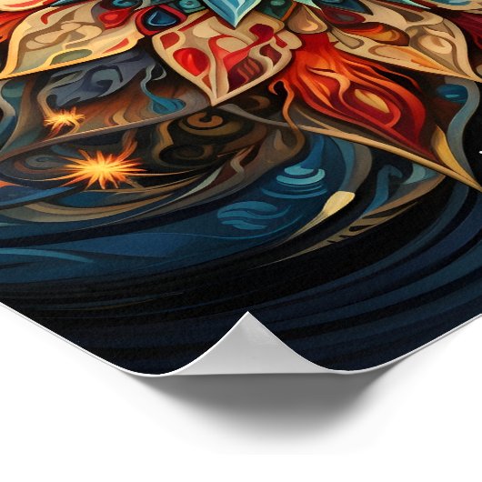 atemberaubendes Weihnachtskaleidescope-Poster Poster (Ecke)