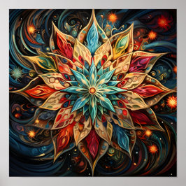 atemberaubendes Weihnachtskaleidescope-Poster Poster