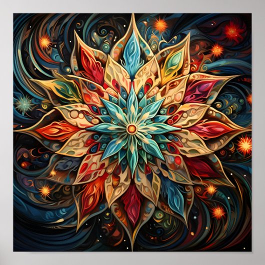 atemberaubendes Weihnachtskaleidescope-Poster Poster (Vorne)