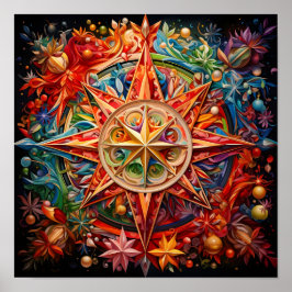 atemberaubendes Weihnachtskaleidescope-Poster Poster