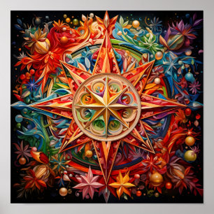 atemberaubendes Weihnachtskaleidescope-Poster Poster