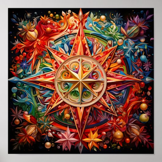 atemberaubendes Weihnachtskaleidescope-Poster Poster (Vorne)