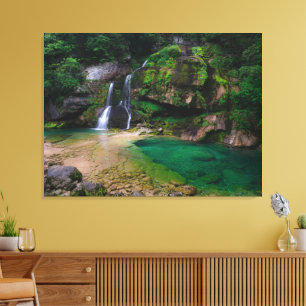 Atemberfallender Wasserfall Virje, Slowenien Poste Leinwanddruck