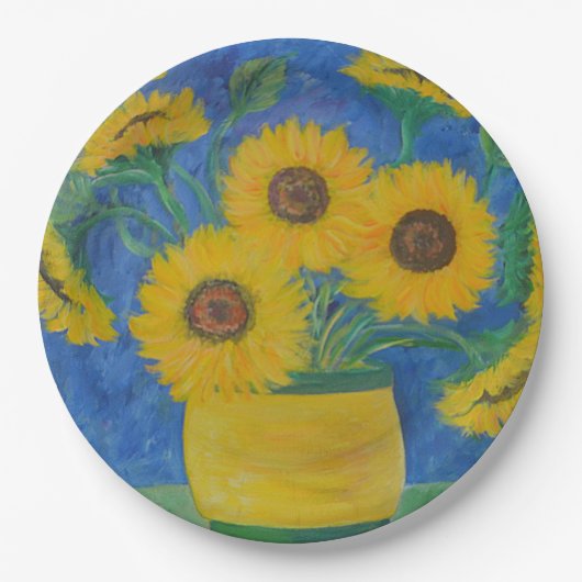 Atemberkende Sonnenblume Pappteller (Vorderseite)