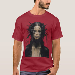 Atembermende Noir Femme abstrakte Kunst T-Shirt