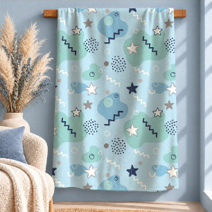 Atembermende Pastellblaue Abstrakte Wurfdecke Kuns Sherpadecke