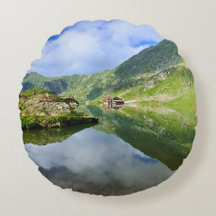 Atembermender Balea-See Rumänien – Alpine Fotograf Rundes Kissen