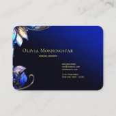 Atembermendes Gold- und Blau-Stain Glass  Visitenkarte (Rückseite)