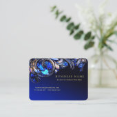 Atembermendes Gold- und Blau-Stain Glass  Visitenkarte (Stehend Vorderseite)