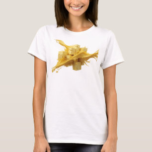 Atembermubende goldene abstrakte Würfel Statement- T-Shirt