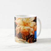 Atembermug mit individuellem Monogramm Pfau Kaffeetasse (VorderseiteRechts)