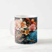 Atembermug mit individuellem Monogramm Pfau Kaffeetasse (Vorderseite Links)