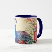 Atembermug mit individuellem Monogramm Pfau Tasse (VorderseiteRechts)