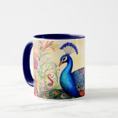 Atembermug mit individuellem Monogramm Pfau Tasse (Vorderseite Links)