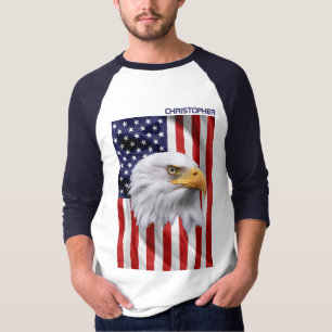 Atembernadel Amerikanischer Adler, Die USA-Flagge, T-Shirt