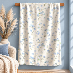 Atemberndes pastellblaues Cottagecore-Wildblumen-D Sherpadecke