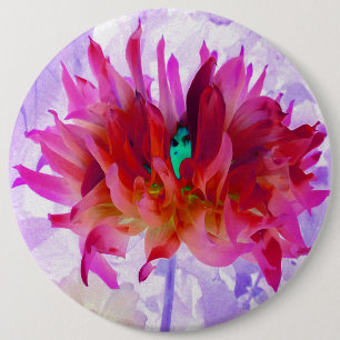 Atemberot rote und heißrosa Kaktus-Dahlie Button