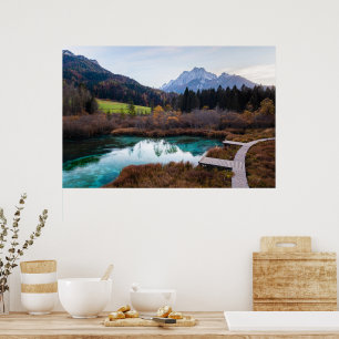 Atemberregende Zelenci, Slowenien im Herbst Poster