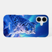 Atemberregender Schneeleopard auf Fels iPhone 16 Hülle (Rückseite (Horizontal))