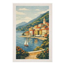 Atemberregendes Riviera-Meeres-Retro-Reiseposter Poster
