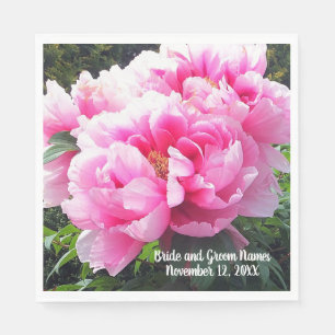 Atemberstende rosa Pfingstrosen Serviette