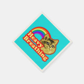 Atemerkatze mit Rainbow-Liebe Serviette (Ecke)