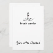 Atemkrieger - Schwarzer Sanskrit-Stil Einladung (Vorne/Hinten)