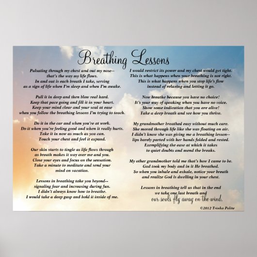 Atemlessons ©2012 by Trinka Polite (Plakat) Poster (Vorne)