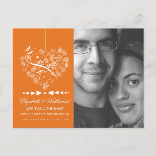 atemlos SAVE THE DATE Postkarte - Kürbis (Vorderseite)