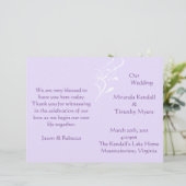 Atemlose Hochzeitsprogramme für leichte Lavendel (Stehend Vorderseite)