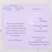 Atemlose Hochzeitsprogramme für leichte Lavendel (Vorne/Hinten)