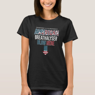 Atemlutscher hier American Flag Police 4 J T-Shirt