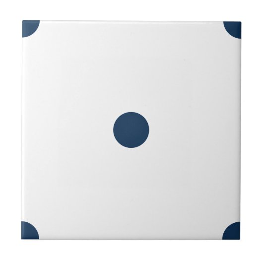 Atemnd Blaue Punkte Klein Fliese (Vorderseite)