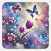 Atemnot Quadratischer Aufkleber (Vorderseite)