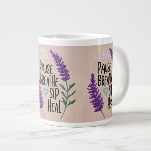 ✨ Atempause - Schluckheilung | Design Jumbo-Tasse (Vorderseite Rechts)
