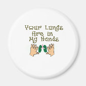 Atemtherapeut gibt "Lungen in meinen Händen" Magnet (Vorne)