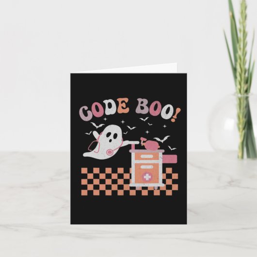 Atemtherapeut Halloween Code Boo Spooky Re Karte (Vorderseite)