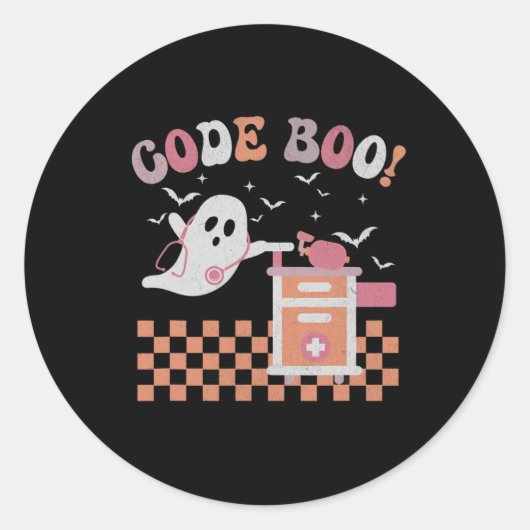 Atemtherapeut Halloween Code Boo Spooky Re Runder Aufkleber (Vorderseite)