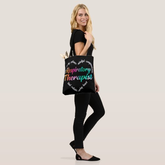 Atemtherapeut HerzWord Cloud Watercolor Tasche (Am Model)