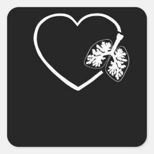 Atemtherapeut Lung Heart RT Care Week Geschenk Quadratischer Aufkleber