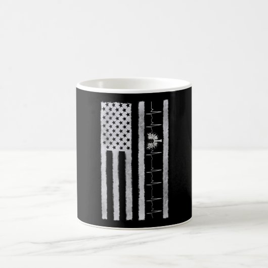 Atemtherapeut Lung Heartbeat American Flag Kaffeetasse (Mittel)