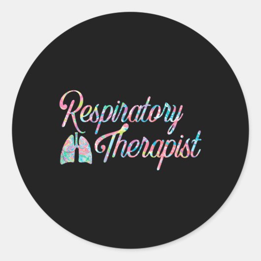 Atemtherapeut RT Care Week farbig Runder Aufkleber (Vorderseite)