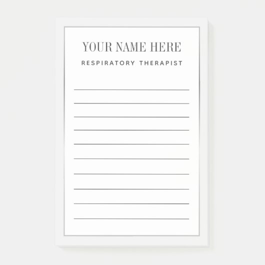 Atemtherapeut Silver Border Post-it Notes Klebezettel (Vorderseite)