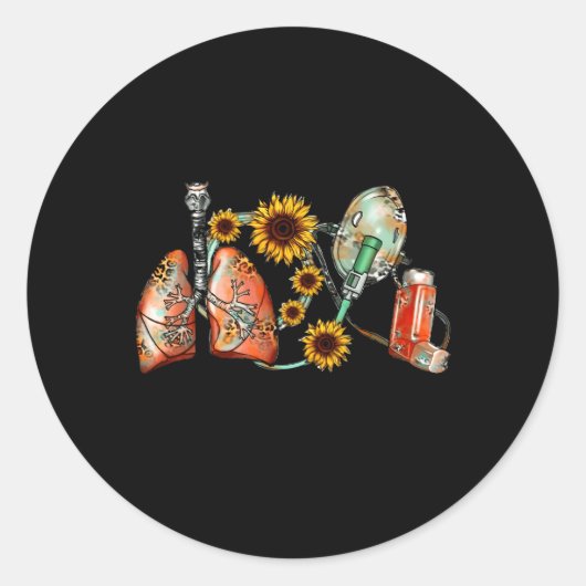 Atemtherapeutische Lungen Atemwege Runder Aufkleber (Vorderseite)