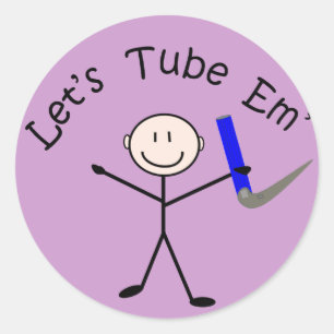 Atemtherapieaufkleber "Let's Tube Em" Runder Aufkleber