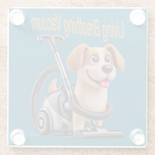 Atemvakuum Hund Glasuntersetzer (Rückseite)