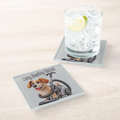 Atemvakuum Hund Glasuntersetzer (Schrägansicht)